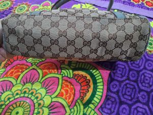 Gucci Brown GG Canvas Boston Bag Beige Green