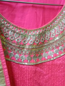 Pink &amp; Silver Embellished Fabric