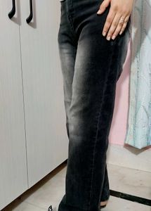 Grey Wash Wide Leg Jeans