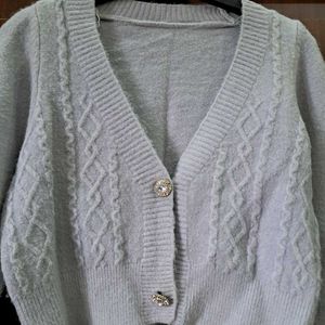 Cropped Knit Cardigan