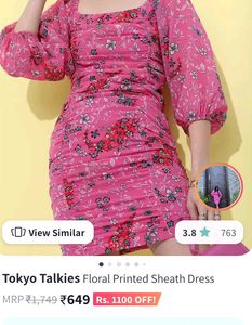 Pink Floral Bodycon Dress