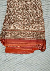 Brown Paisley Saree