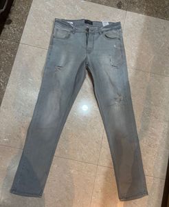 Jack N Jones Ripped Light Wash Denim Jeans