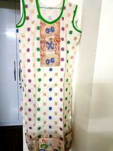 Attached Sleeves Chanderi Cotton Kurta