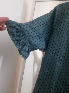 Rs 220 | Satin Smooth Korean Teal Blue Top