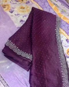 Elegant Purple Embellished Saree