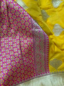 Yellow Banarasi Silk Saree