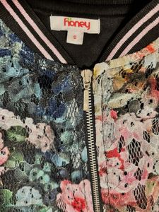 Floral Lace Bomber Jacket