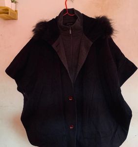 Stylish Black Poncho Cape 72