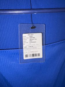 Blue Long Sleeve Crop Top