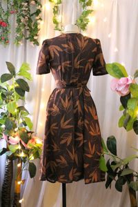 Leaf Print Wrap Dress