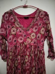 Elegant Maroon Floral Suit set