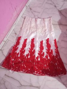 Red &amp; White Lehenga