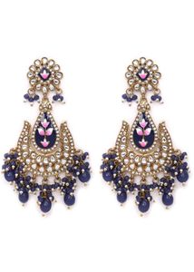 Elegant Blue Kunda Earrings set  Bye1 Get1