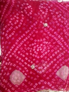 New Rose Colour Bandhej Saree