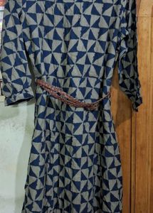 Printed Dress with Belt