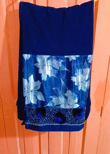 Elegant Blue Floral Saree