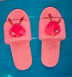 Rose Pink Soft Home Slippers