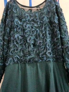 Size XL Elegant Embellished Teal Dress