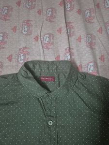 Olive Green Dot Shirt