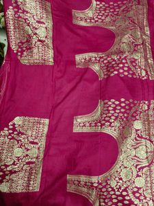 Pink Floral Banarasi Saree