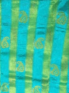 💥🆕️ Fluroscent Green Dupion Silk Saree