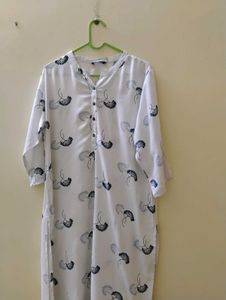Zudio White Rayon Kurta