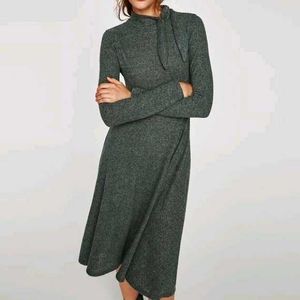 ZARA Grey Knit Midi Dress
