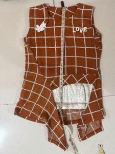 Stylish Brown Plaid Top