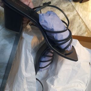 Tie Up Black Heels