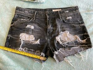 Grey Ripped Shorts