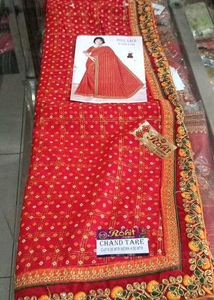 Red Bandhani Saree