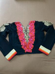Saree With Ready made Zari  Work Blouse
