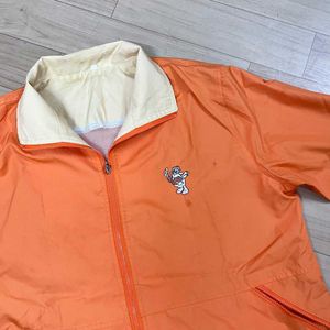 Vintage Orange Baggy Zip-Up Jacket.