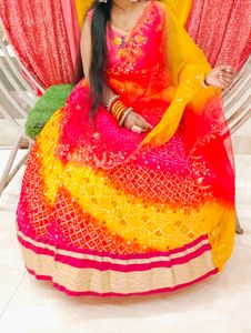 Bandhni Pink Lehenga