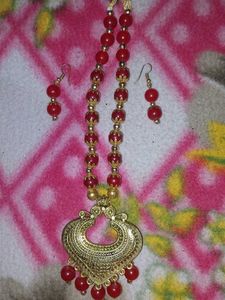 Red & Gold Necklace Set
