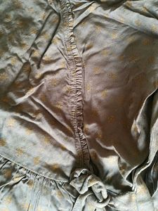 Gray Wrap-Front Blouse