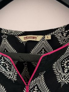 Black Printed Kurti (Size L)