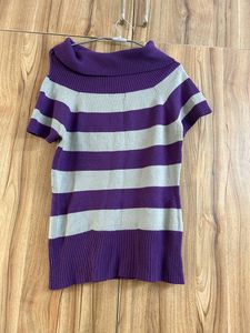 Purple High Neck Sweater