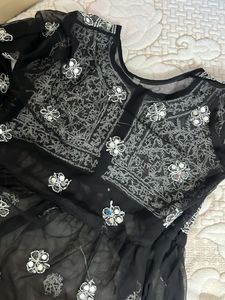 Elegant Black Embellished Kurta