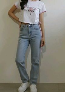 Cute Graphic Print Crop Top