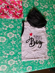 Pink Bunny Print Baby Jacket &amp; Mama&#39;s Boy Tank