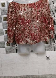 Floral Sequin Blouse