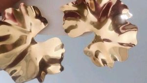 Gold Flower Statement Earrings