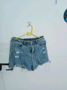 Blue Denim Shorts. Not Even Wore Once Selling Because It&#39;s Tight For Me. It&#39;s A Small Size Can Fit To 26,28.