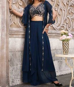 Elegant Blue Kurta Set &amp; Shrug