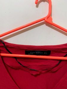 Red Zara Woman Top 34-38