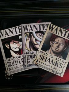 One Piece Shanks Wanted Poster And 2 Other