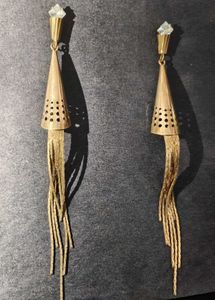 Elegant Gold Tone Dangle Earrings