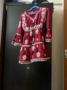 Boho Embroidered Mini Dress